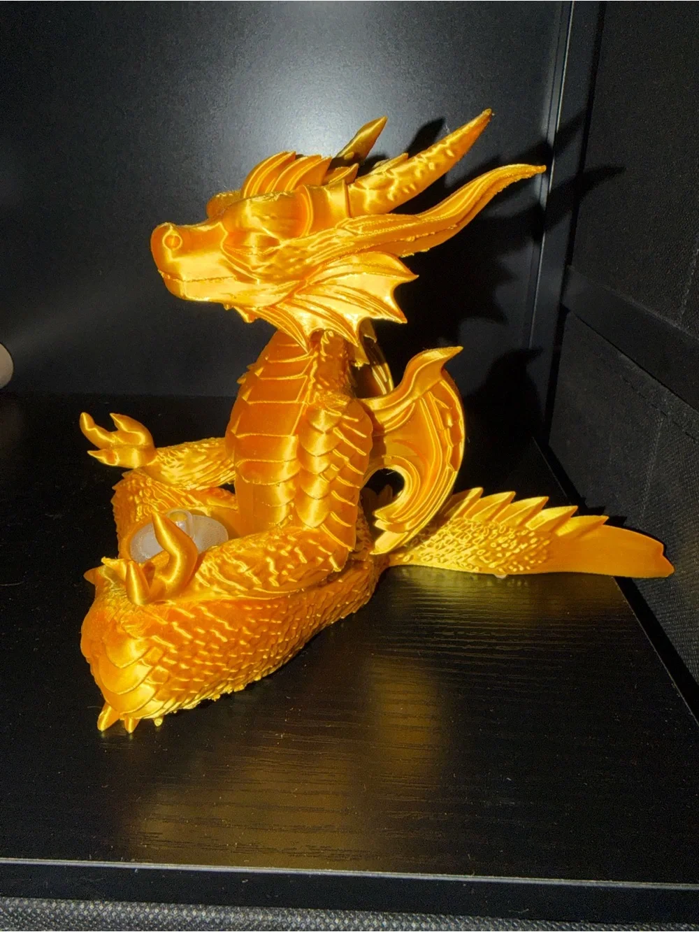 Golden Dragon Tealight Holder - Gold Home Accent